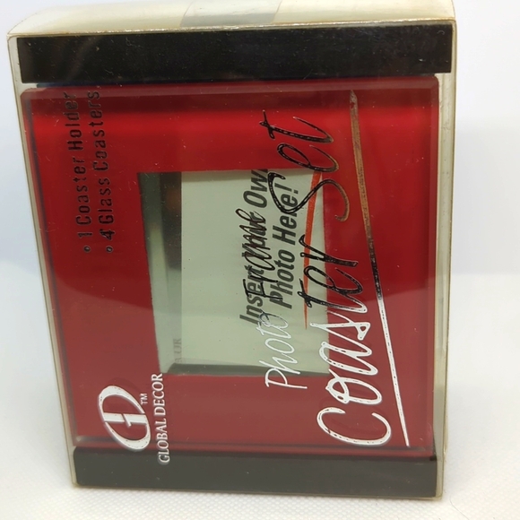 🖼️Glass Photo Frame Coaster Set 5 Pieces New with Tags - Picture 7 of 7
